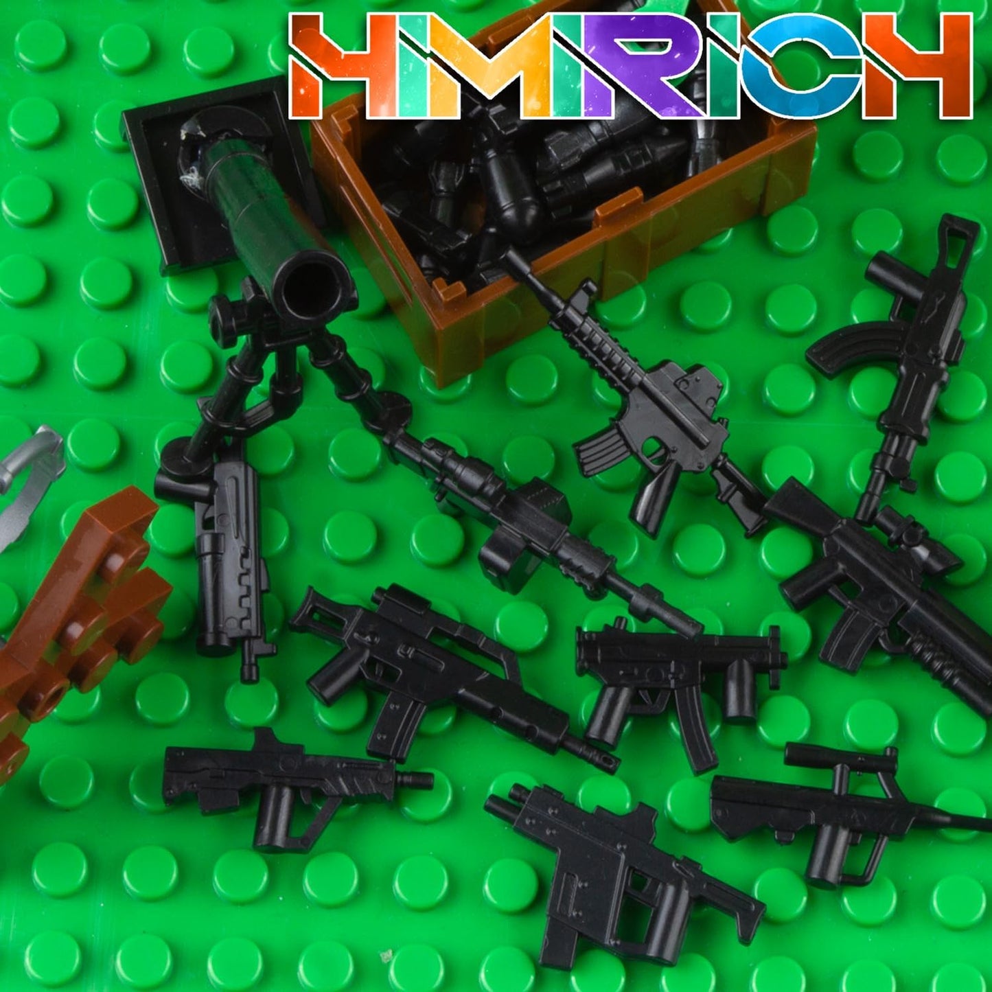Weapons Pack Military Toy Set Building Blocks Model for Soldier Figures, Army Equipment Gear Kit Pieces and Parts Accessories Compatible with Major Brand