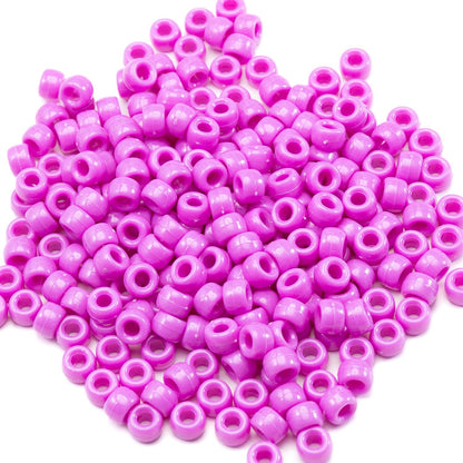 Gxueshan 1000 Pcs Acrylic Black Pony Beads 6x9mm Large Hole Pen Hair Kandi Beads Bulk for Friendship Bracelet Necklace Jewelry Making Earring Braiding Kit