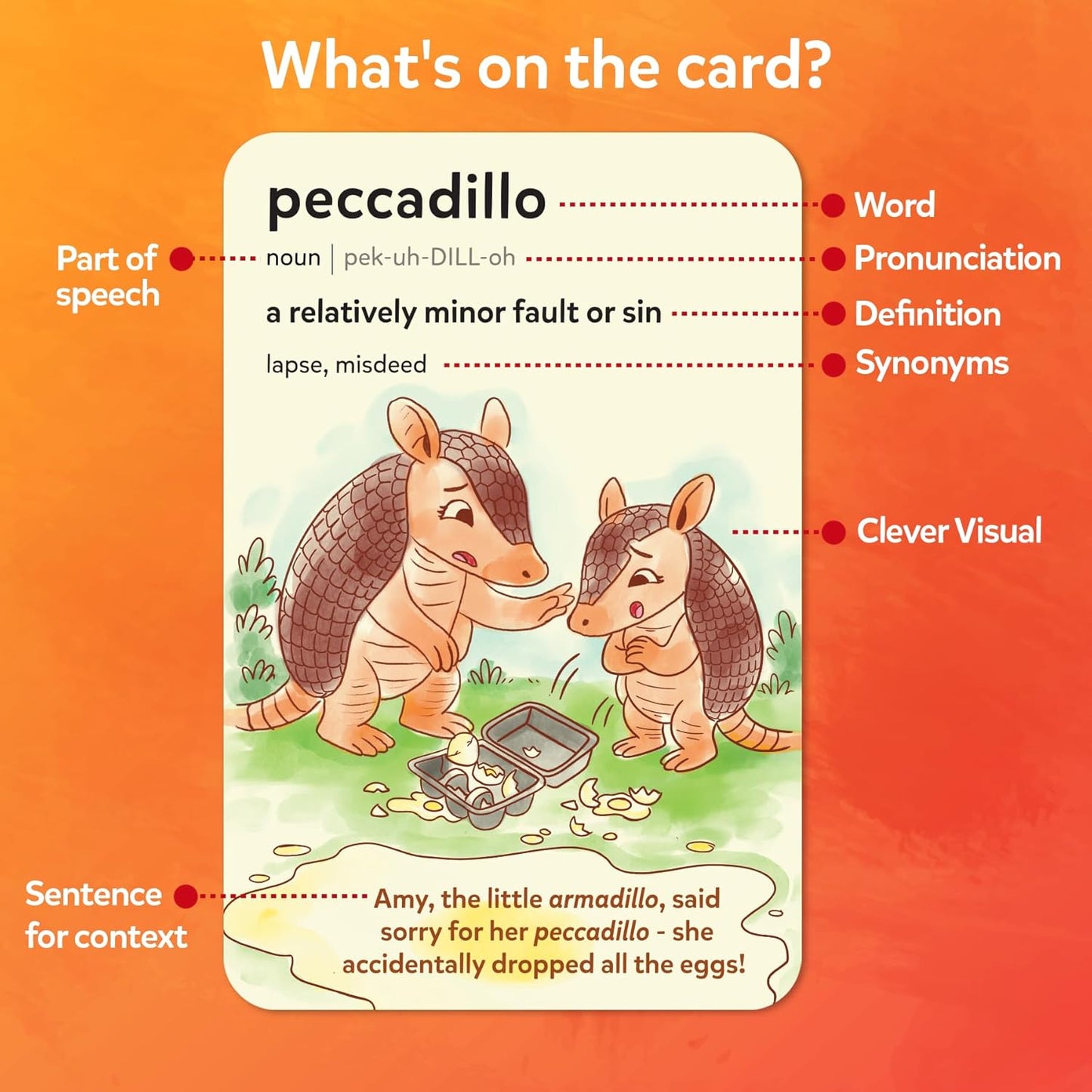 Skillmatics Vocabulary Flash Cards for Kids - Learn 100 Words with Wordplay, Visuals, & Soundplay, Educational Gift for Ages 8, 9, 10 & Up, Screen-Free Language Game