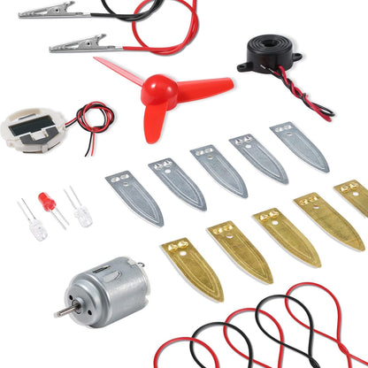 Sntieecr 6 Set 131 PCS DC Motors Kit, Mini Electric Motor 1.5-3V 15000RPM with 66 PCS Plastic Gears, Shaft Propeller, Bulbs, Buzzer Sounder, Science Experiment Set for Kid DIY STEM Engineering Project