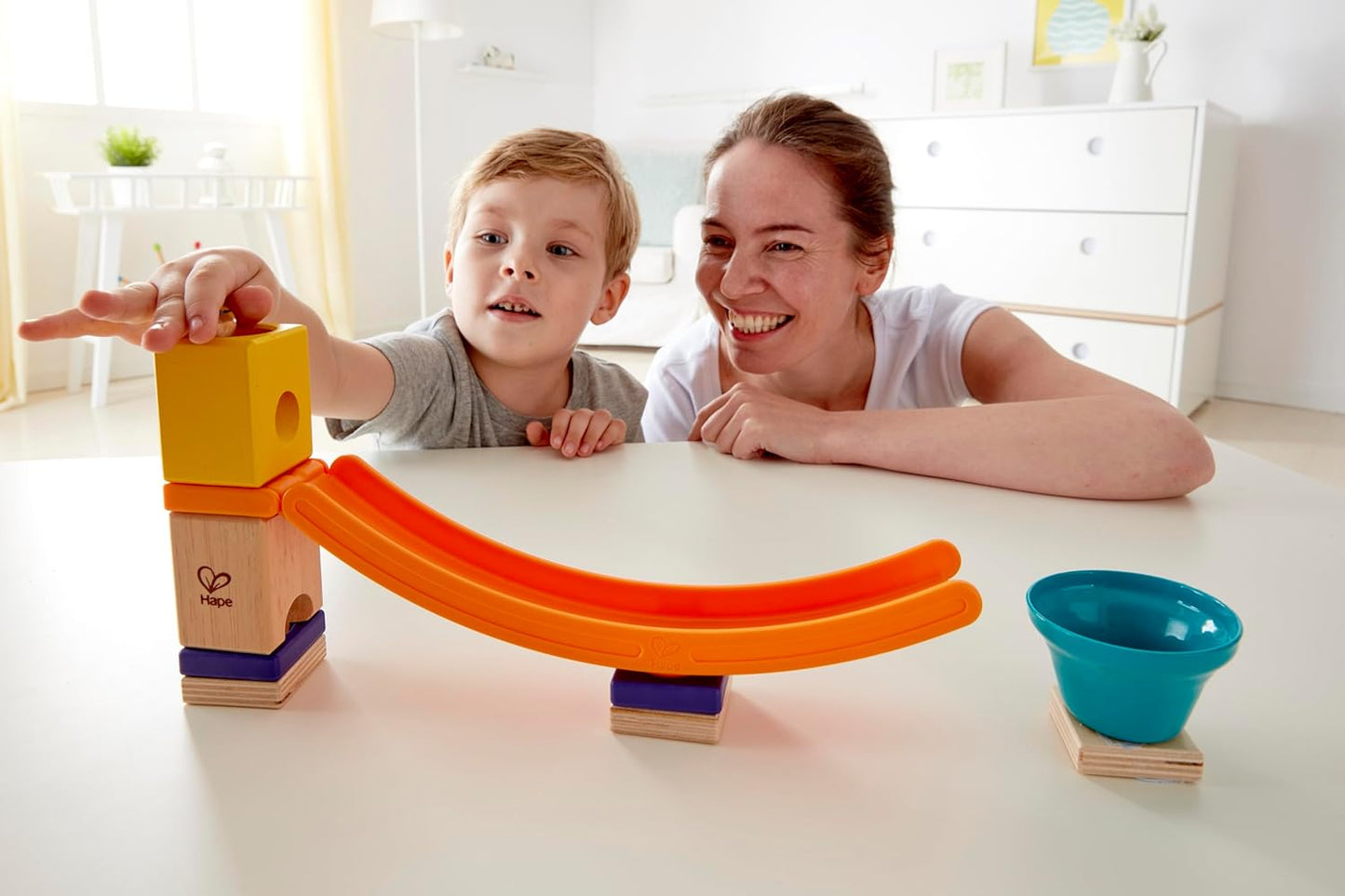 Hape Quadrilla Mega Skatepark Marble Run Attachment, 17 Pieces, Multicolor