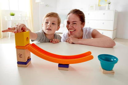Hape Quadrilla Mega Skatepark Marble Run Attachment, 17 Pieces, Multicolor