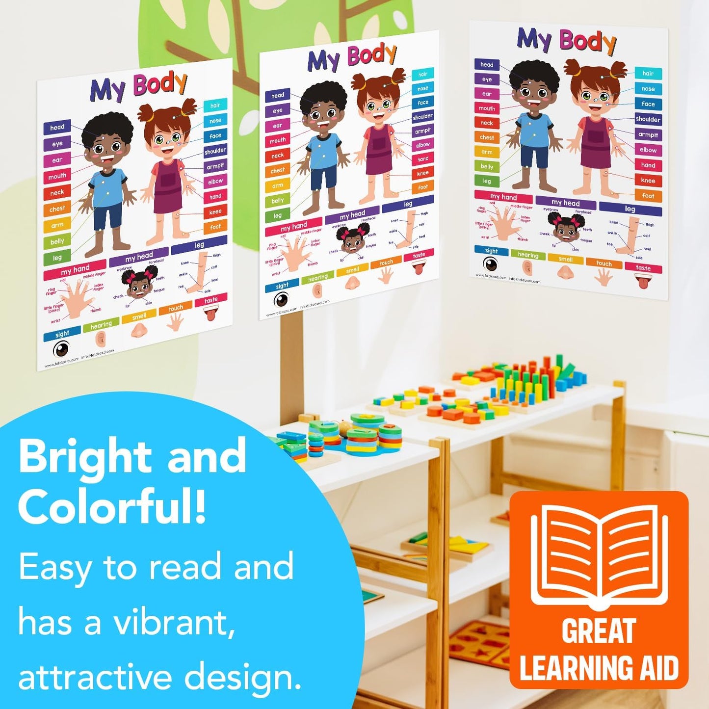 Multiplication Chart Math Table Poster – Double-Sided Educational Visual/Learning Aid Poster, Bright and Colorful | Glossy Durable Cardstock | 8.5 x 11" | 5 per Pack