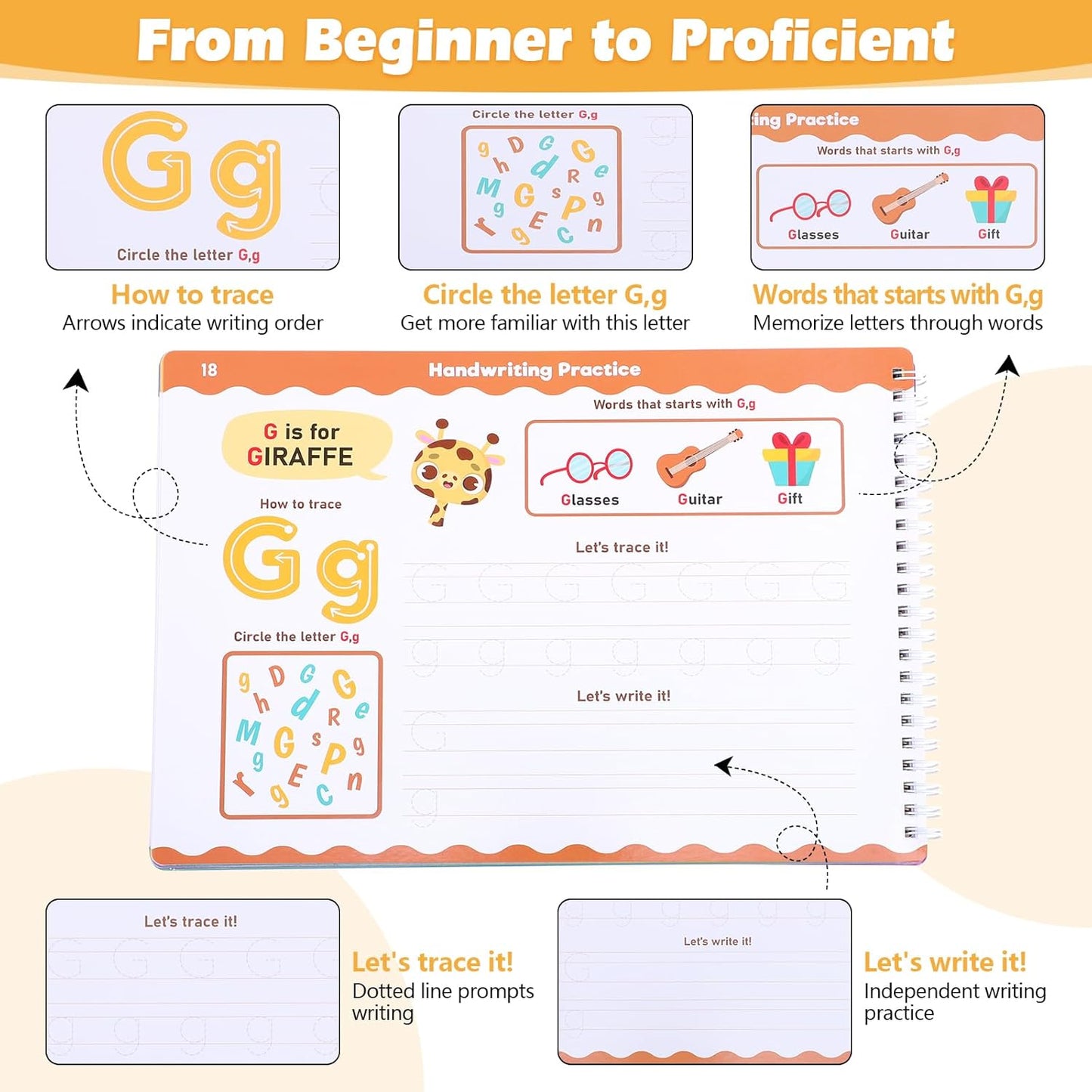 Thboxes Preschool Busy Book for Kids Ages 3-5 - 53 Pages Reusable Tracing Activity Coloring Book with Writing Practice, Educational Toys Gift, Autism Sensory Travel Activity Book for Toddlers