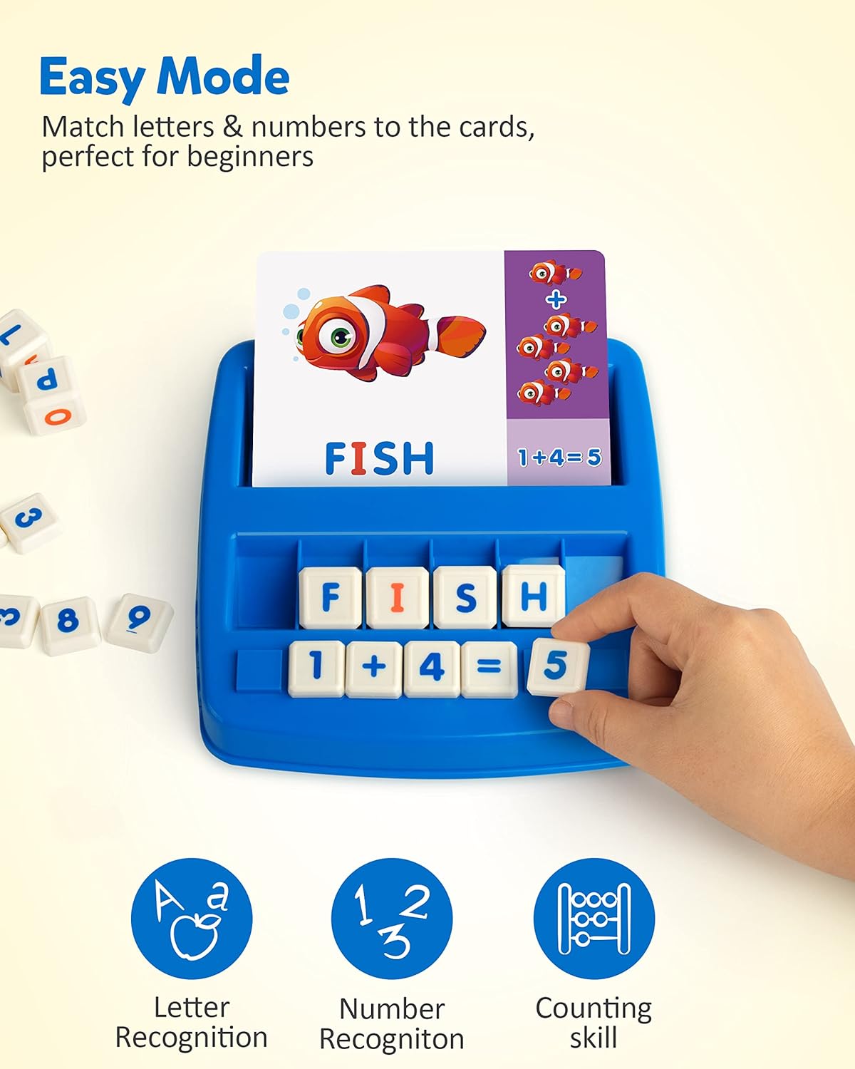 Coogam Matching Letter Game, Alphabet Spelling Reading Flash Cards, Math Number Words Puzzle Montessori Early Learning Educational Gift Toys for 3 4 5 Year Old Kids