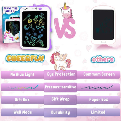 Kids LCD Writing Tablet, 10.5 Inch Colorful Electronic Board Drawing Pad, Electronic Erasable Doodle Tablet for Boys Girls Gifts for Toddler Educational Travel Birthday(Pink)