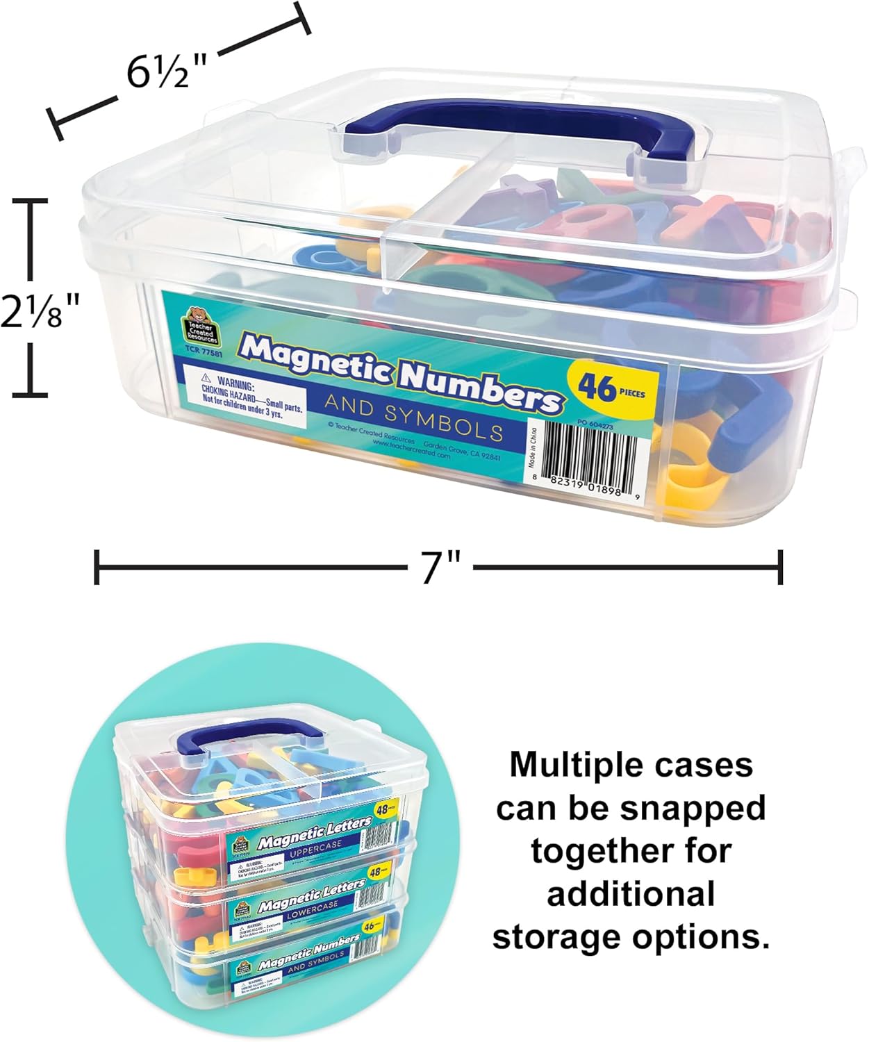 Teacher Created Resources Magnetic Numbers and Symbols, 46 Pieces, Plastic(TCR77581)
