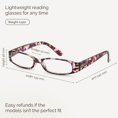 Gaoye 4-Pack Readers for Women, Blue Light Blocking Reading Glasses, Stylish Reading Glasses for Women in 4 Patterns