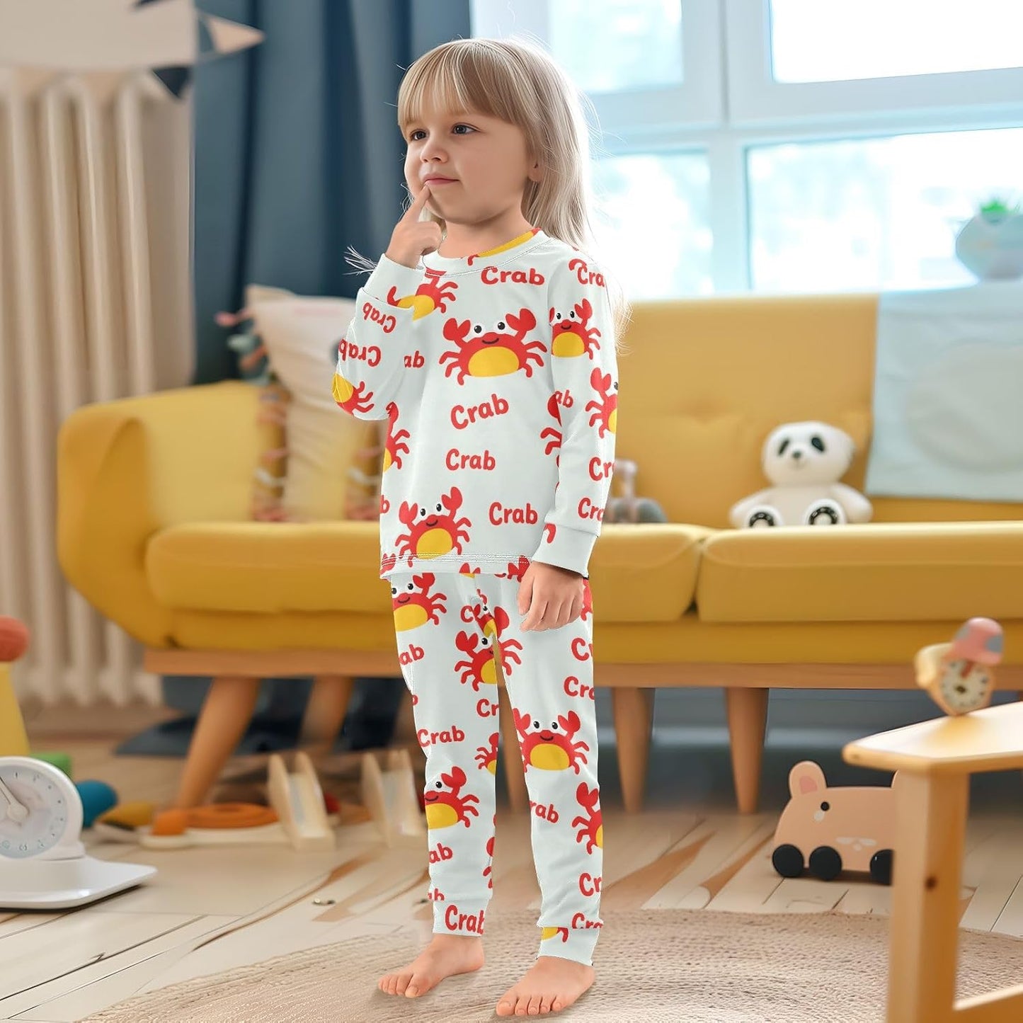 ALAZA Shark Starfish Palm Tree 2 Piece Pajama Set Long Sleeve Top and Pants Sleepwear Unisex - Colors A
