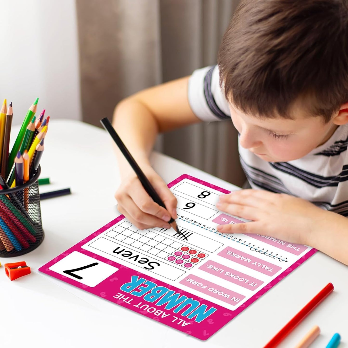 Numbers 0-29 Bulletin Board Set Classroom Decorations Number Line Whiteboards Cards Back to School Wall Decals Numbers 0-29 Math Posters for Learning to Count Elementary School Math Classroom Decor