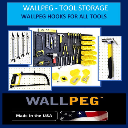 WallPeg Made in USA Pegboard Panels Garage Organization - Wall Storage Kit (PB-2 B) (2) ea - 24" x 16" Peg Board Tool Organizer Panel Set - Garage Organizer Kit