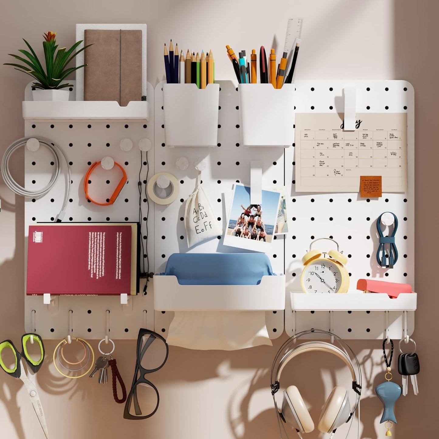 Pegboard Combination Kit - Pegboards and Accessories Modular Hanging for Wall Organizer, Crafts Organization, Ornaments Display, Nursery Storage, Peg Board