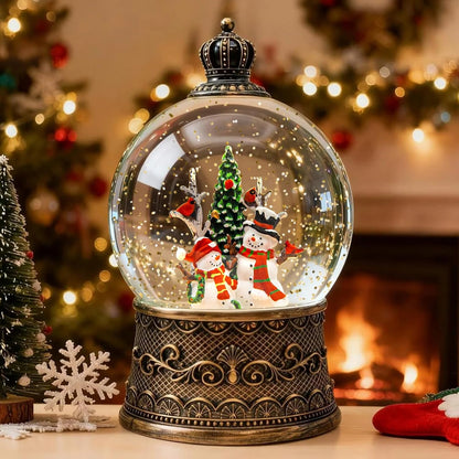 Christmas Snow Globes Lantern, Church and Christmas Tree Christmas Decorations Indoor, 6H Timer Battery & USB Powered Light Up Musical Snow Globes for Kids Women Adults Gift Thanksgiving Home Decor