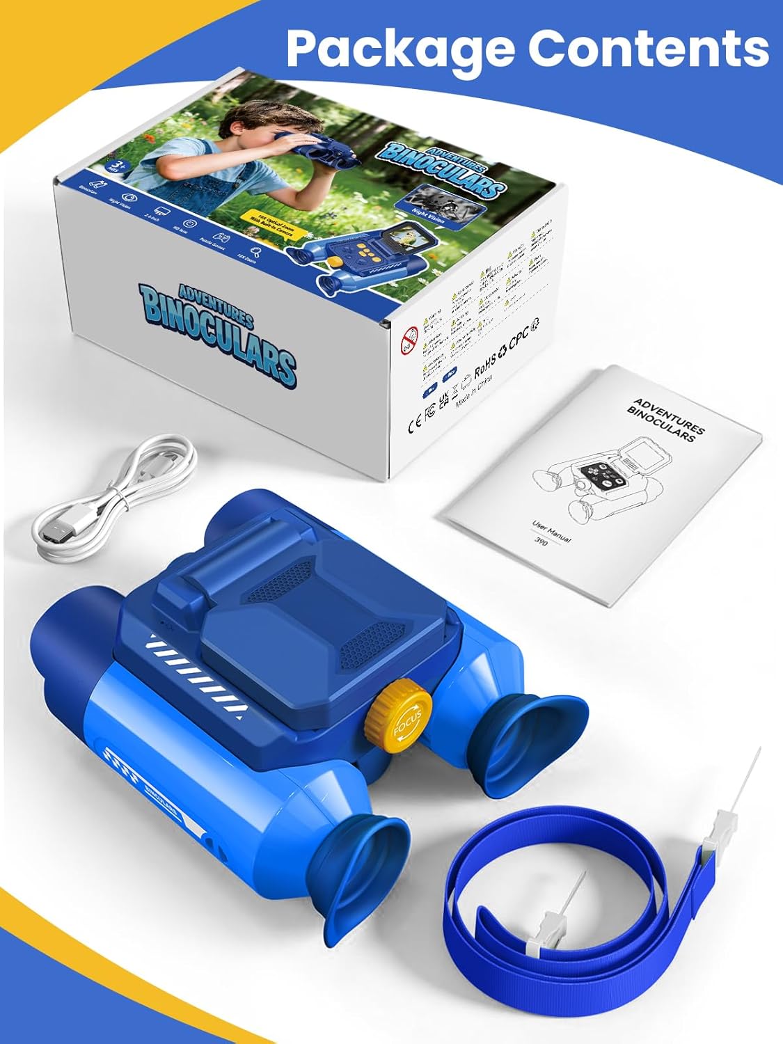 Acoath Binoculars for Kids with Night Vision Camera, Kids Telescope, 10X Optical Zoom, Magic Adventures Telescope Toys Gifts for Age 3, 4, 5, 6, 7, 8, 9, 10+ Years Old Boys Girls