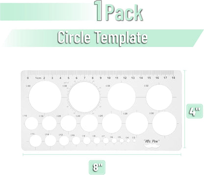 Mr. Pen Circle Templates - Large & Small Sizes, Circle Stencil & Ruler for Drafting & Drawing