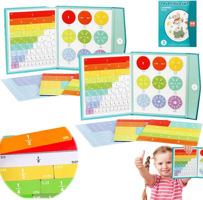 Magnetic Fraction Educational Puzzle, Magnetic Fraction Tiles, Magnetic Rainbow Fraction Tiles Circles, Math Manipulatives for Elementary School (1pc)