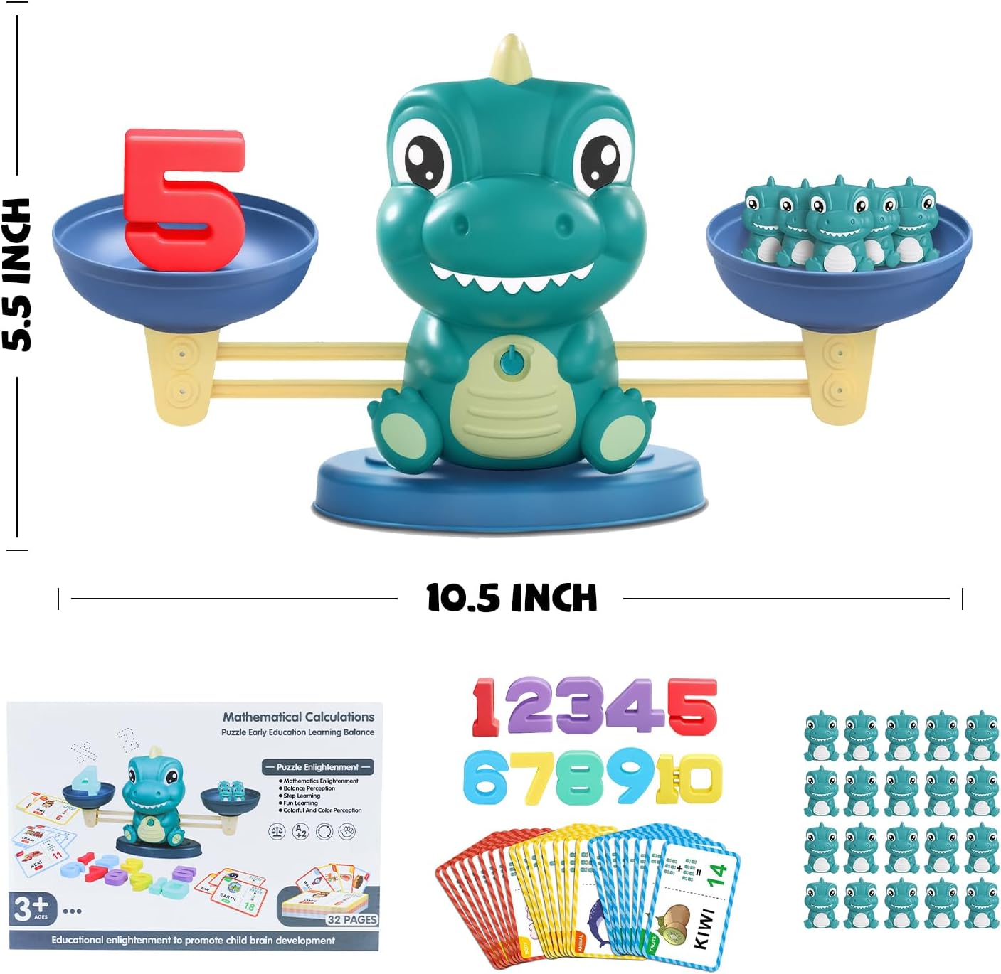 Snugzy Frog Balance Counting Toys, Number Counting Scale Games for Kids Cool Math Learning Games for Boys and Girls Preschool Kindergarten Learning STEM Montessori Educational Toys for 3+ (93 PCS)