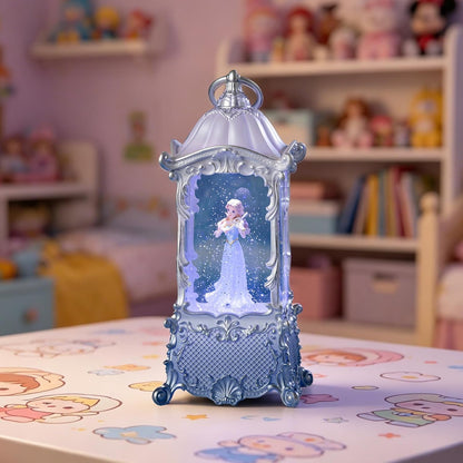 Snow Globe Lantern with Violin Girl – Shatterproof, Glitter Snowglobe 10 Songs Music Box, Led Light, USB or Battery Powered, for Girls Spring Day Gifts Birthday Home Decor Fall Decoration, Silver