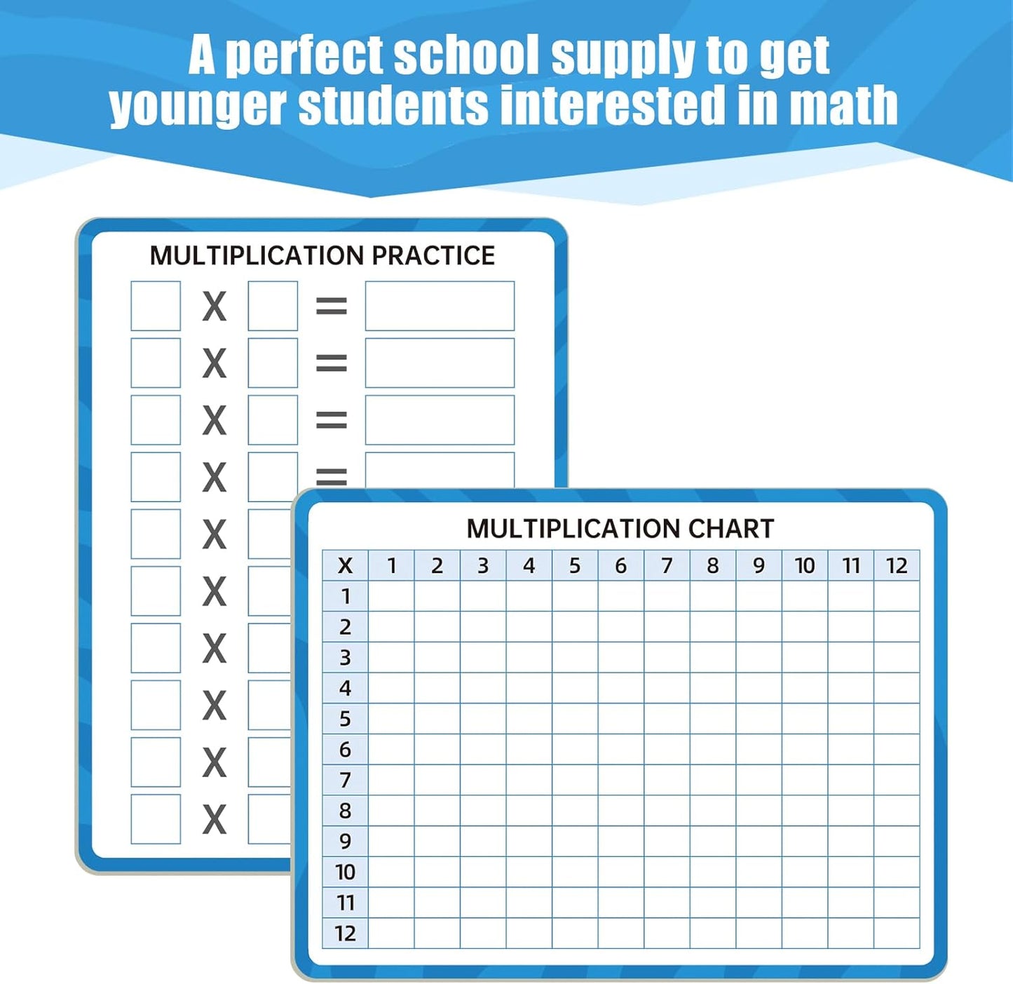 Dry Erase Number Line Whiteboard, 9" x 12" 1-100 Number Double-Sided Math Practicing Chart, Homeschool Supplies，Educational Tools for Kids Students Classroom