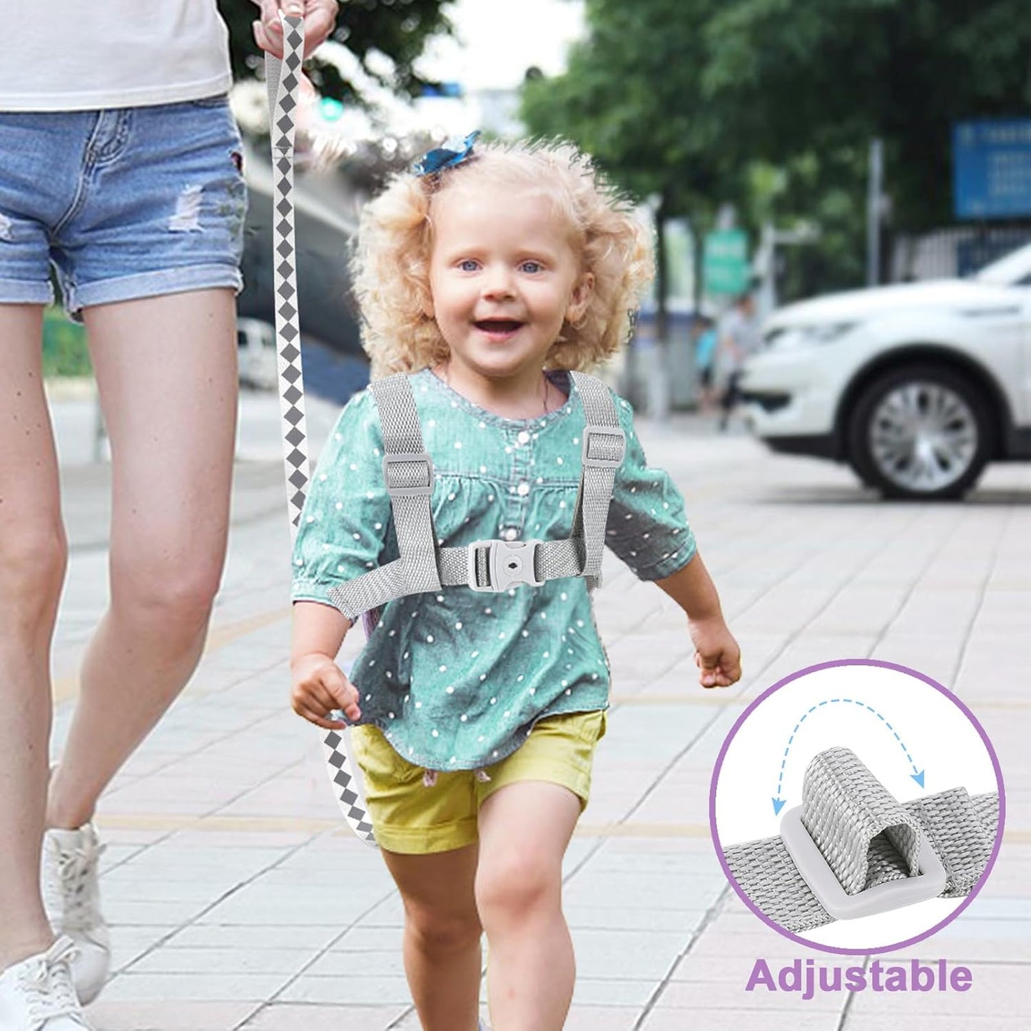 Accmor Toddler Harness Leash + Reflective Anti Lost Wrist Link, Cute Car Kids Back Pack with Hand Strap Collapsible Child Walking Restraint Belt Tether Hold Baby Boys Close for Outdoor Travel