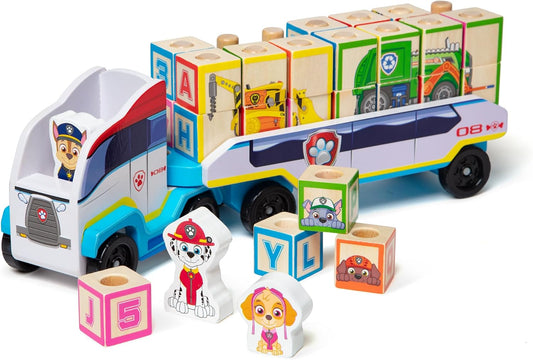Melissa & Doug PAW Patrol Wooden ABC Block Truck (33 Pieces)