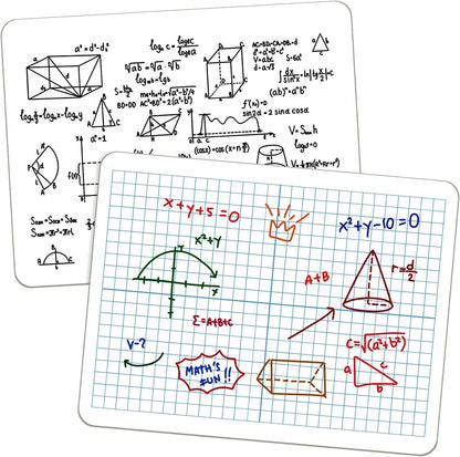 Multiplication Chart Whiteboard - Double-Sided Times Table, 9" x 12" Dry Erase Board, Math Manipulatives White Board for Kids Students, Classroom and Home Learning