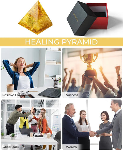 Crystals and Healing Stones, 9 Pcs Healing Crystals Set, 7 Chakra Crystal Stones Set Real Natural Selenite Pyramid Reiki Raw Rock Energy Protection Meditation with Wooden Box, Crystal Gifts for Women