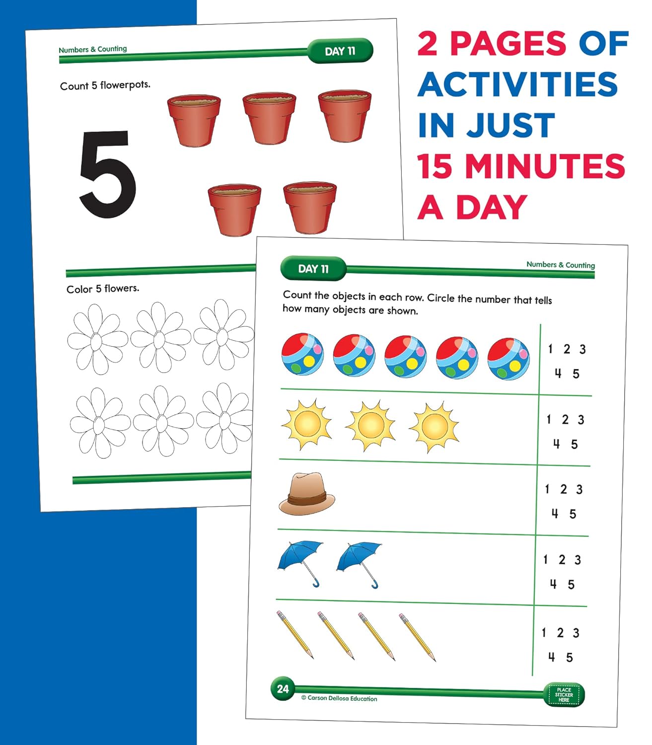 Summer Bridge Activities Preschool to Kindergarten Workbook, Activity Book Ages 4-6 With Math, Phonics, Handwriting Practice, Fitness, Flash Cards, Stickers, and More (Volume 1)