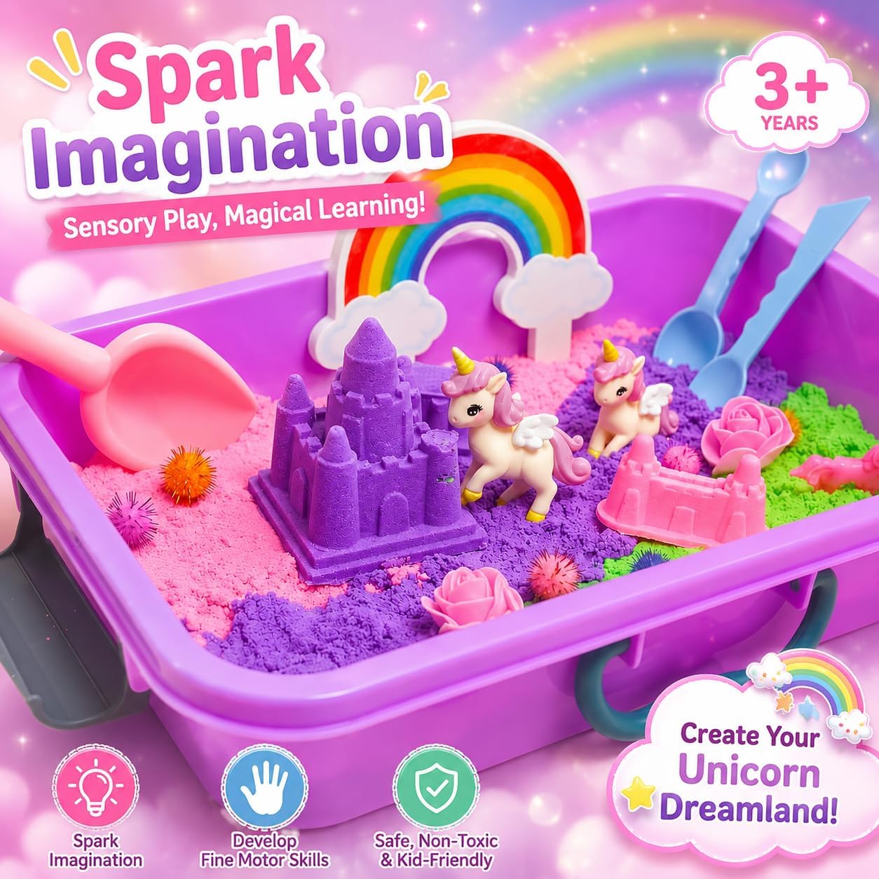 AGENTLAN Ocean Sensory Bin, Ocean Sensory Water Toys with Sea Animal for Toddlers Boys and Girls, Kids Toys Gift Sand Box for Age 3 4 5 6 7 8