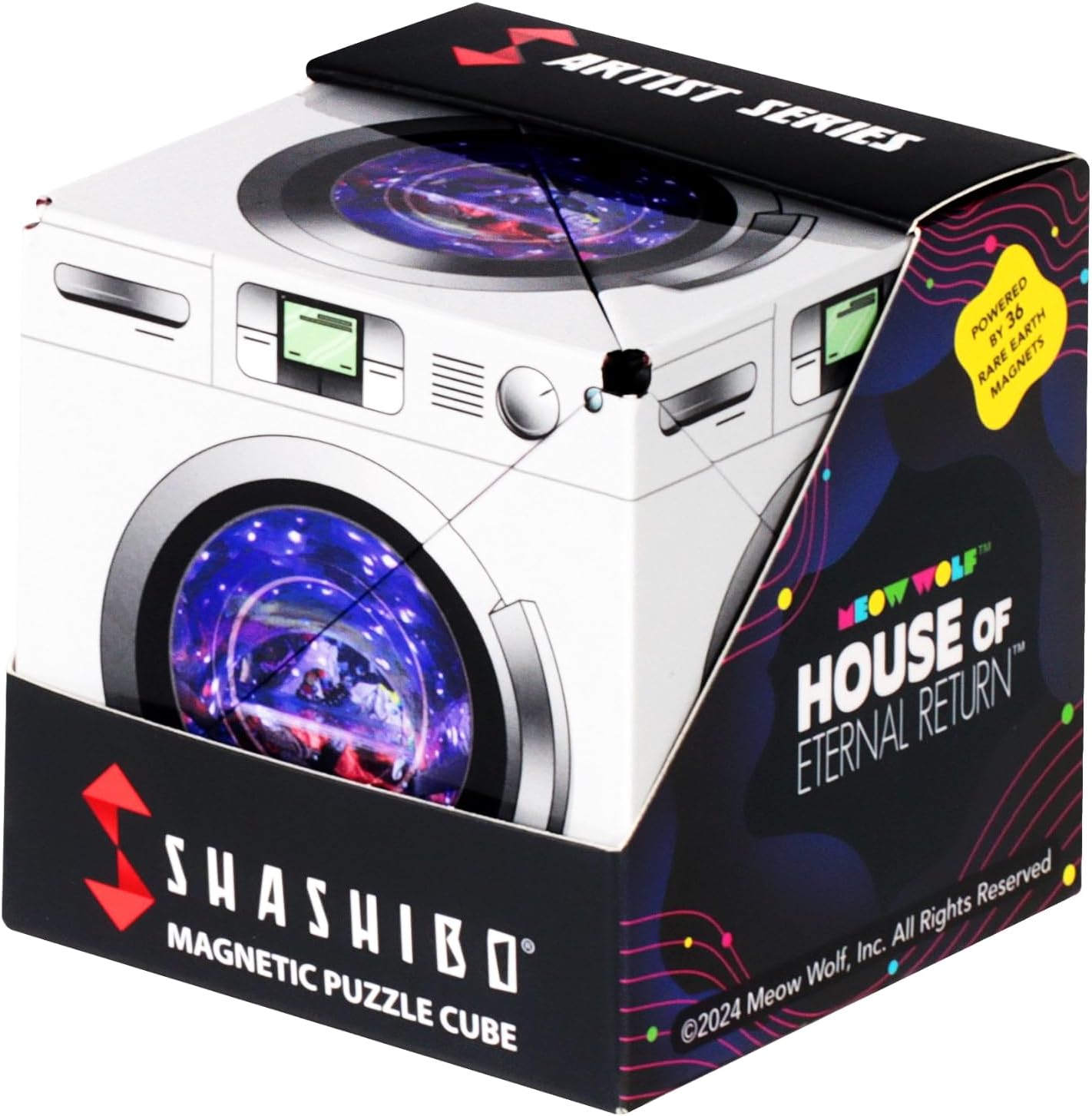 Shashibo Shape Shifting Box - Award-Winning STEM Fidget Toy with Ultra Strong Magnets - Puzzle Cube Transforms Into 100+ Shapes, Perfect Sensory Gift for Kids, Teens, and Adults (Glowquarium)