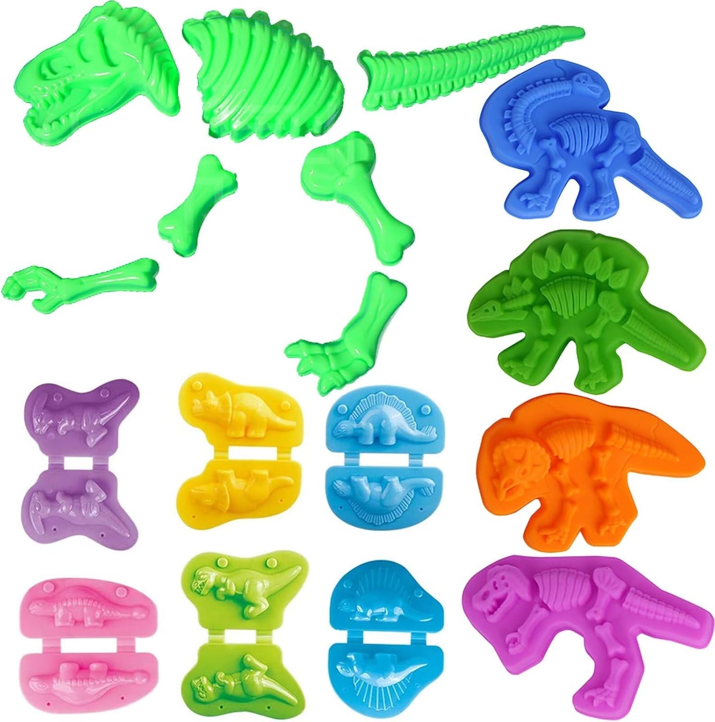 Unleash Creativity with 6 Unique Dino Molds Dough Toys Dough Accessories Set.Ideal as a Gift for Kids Aged 3-4-8 Years