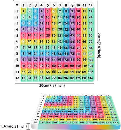 Rainbow Multiplication Table Game Learning Board, 9x9 Educational mathSTEM Sensory Math Toy, Classroom & Homeschool Learning Game, Multiplication Flash Cards Table Chart for Kids
