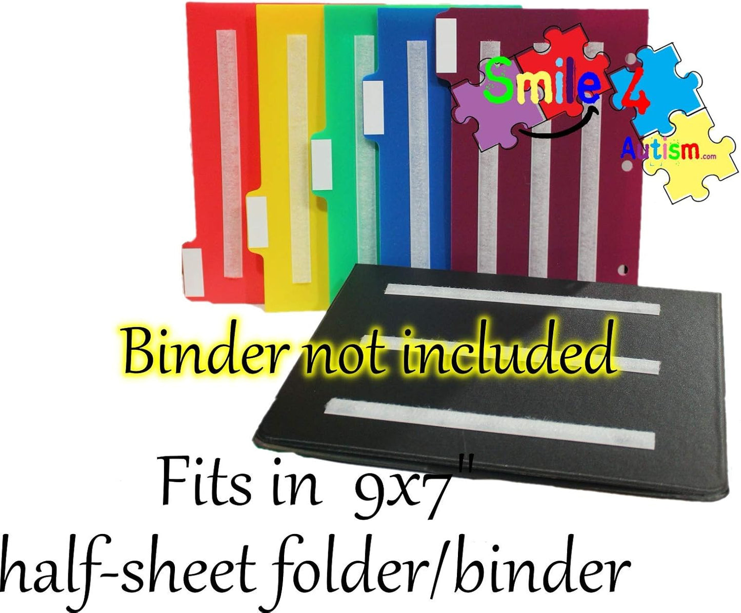 Smile4autism Large 2.5x10 ¼” Tools Perfect to Keep Your Loose Visual Picture Cards Organized. Autism, ABA, ADHD, Language & Apraxia Aspergers
