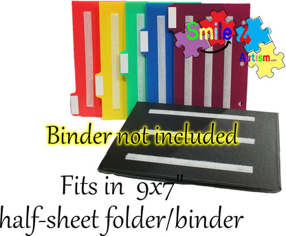 Smile4autism Large 2.5x10 ¼” Tools Perfect to Keep Your Loose Visual Picture Cards Organized. Autism, ABA, ADHD, Language & Apraxia Aspergers
