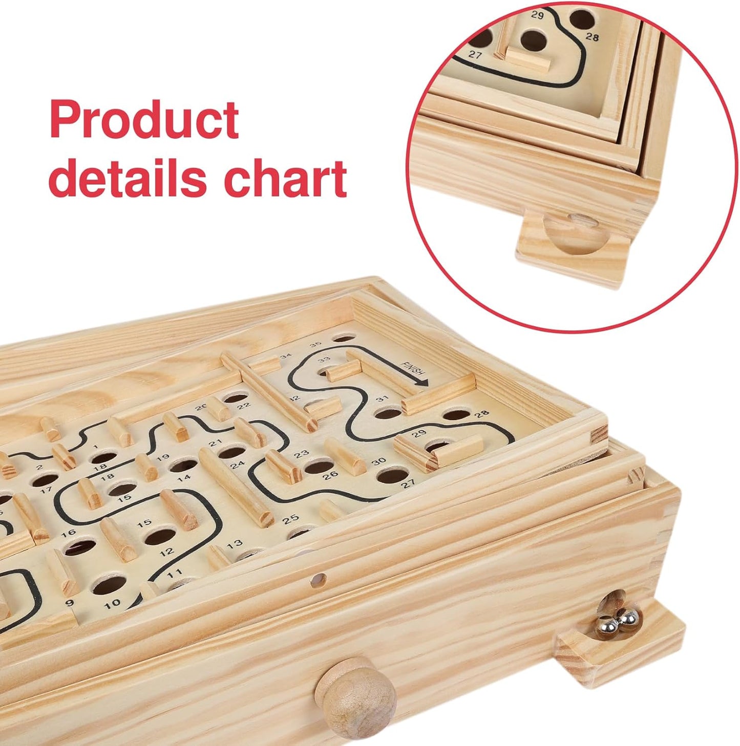 GOTHINK Wooden Balancing Pendulum Game, 42PCS Montessori Balancing Toys for Kids and Adults, Interactive Educational Toy for Children's Gift, Perfect for Parties & Travel