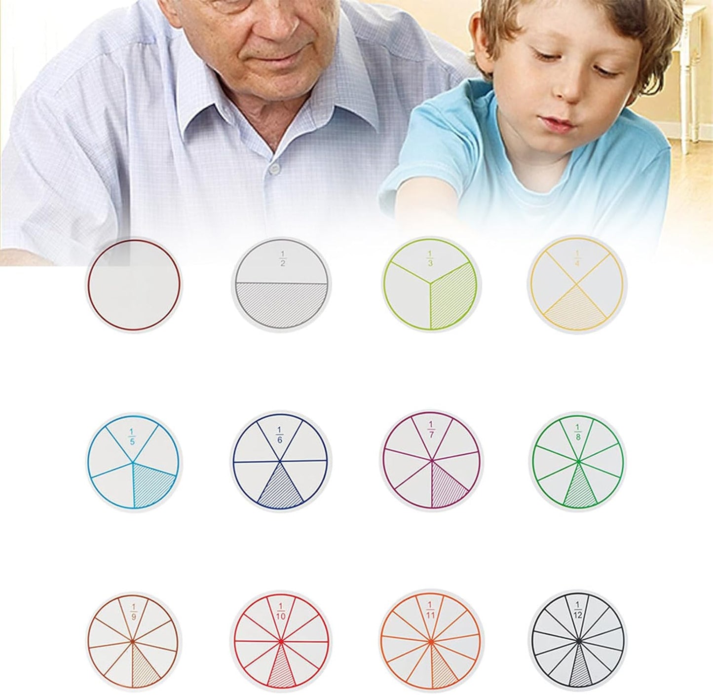 Fractions Circles Interactive Fraction Discs Fraction Mathematics Learning Aid for Student Teacher Student Math Learning