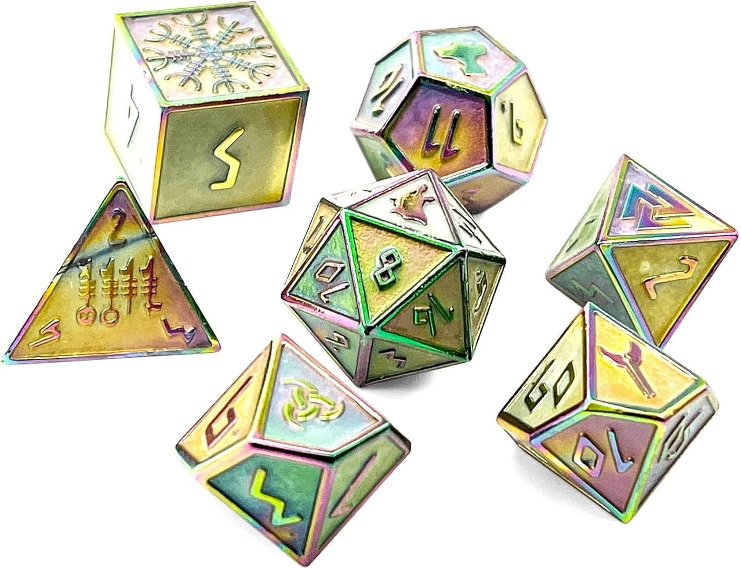 Norse Foundry Set of 7 Banshee Wail Norse Series Full Metal Polyhedral Dice RPG Math Games DND Pathfinder