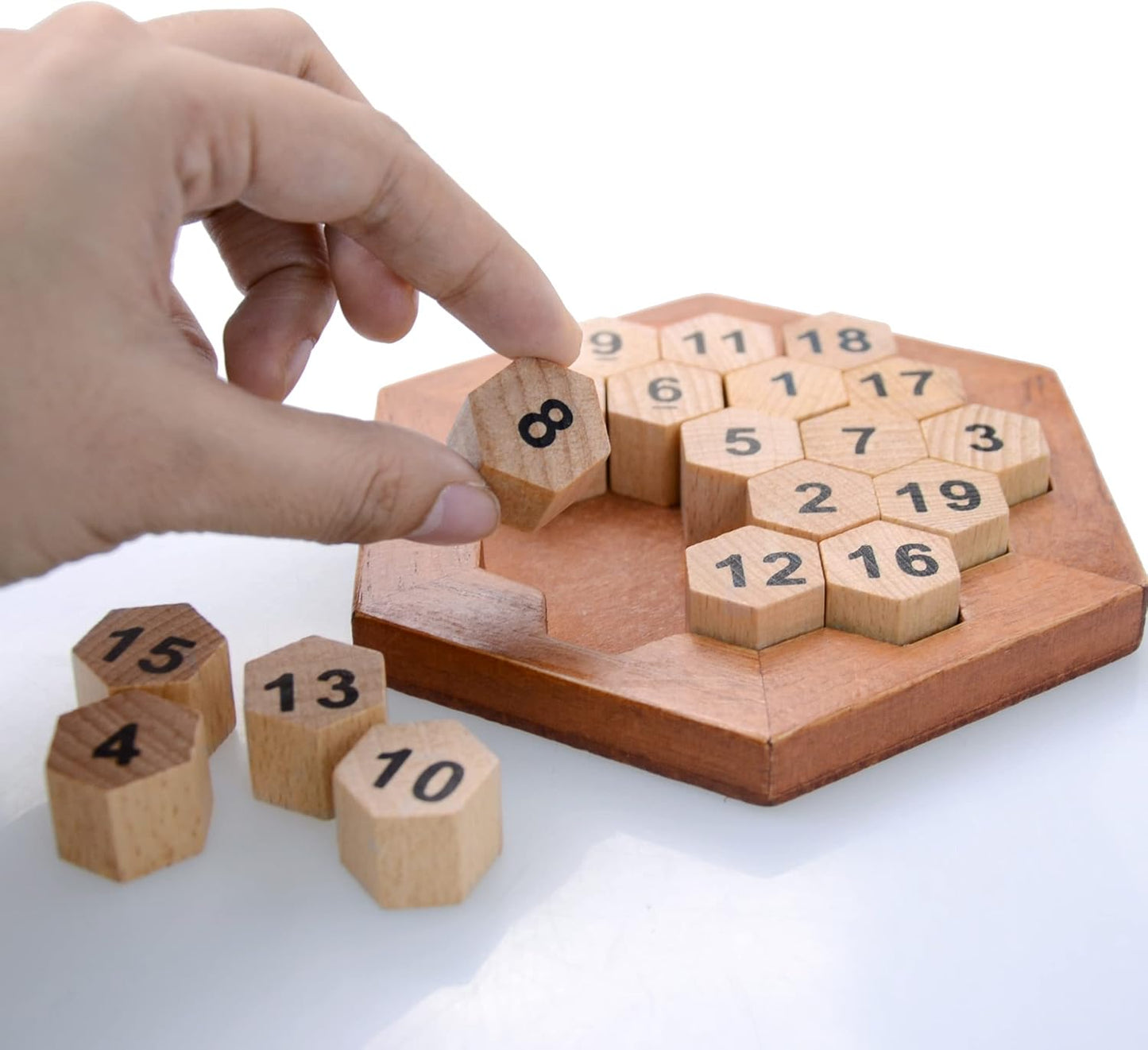 KINGOU Wooden Logic Puzzle Brain Teasers Intellectual Toy Number Puzzle
