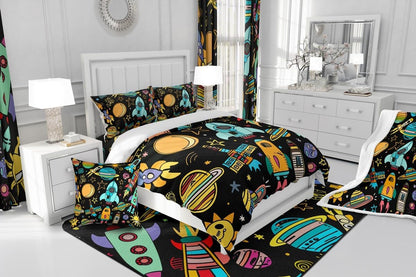 Erosebridal Chemistry Bedding Set Chemical Equation Comforter Cover for Kids Boys,Science Students Duvet Cover Test Tube Microscope Chemical Equipment Bed Set Full,Science Educational Dorm Room Decor