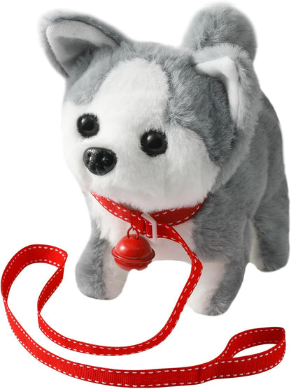 KSABVAIA Plush Teddy Toy Puppy Electronic Interactive Dog - Walking, Barking, Tail Wagging, Stretching Companion Animal for Kids Toddlers