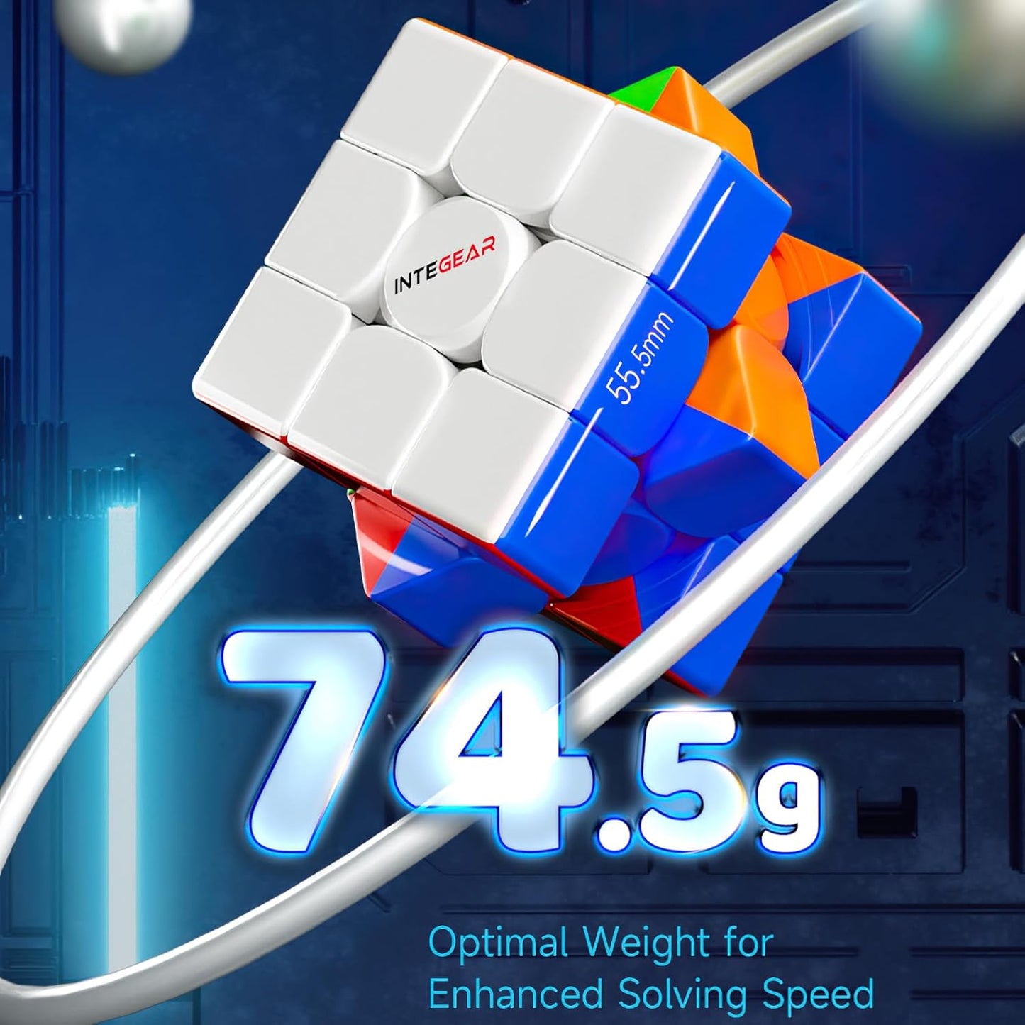 INTEGEAR Full Size 56mm Magic Speed Cube Pastel Colors with Stand Stickerless 3x3 Easy Turning and Smooth Play Durable Puzzle Cube Toy for Kids and Adults