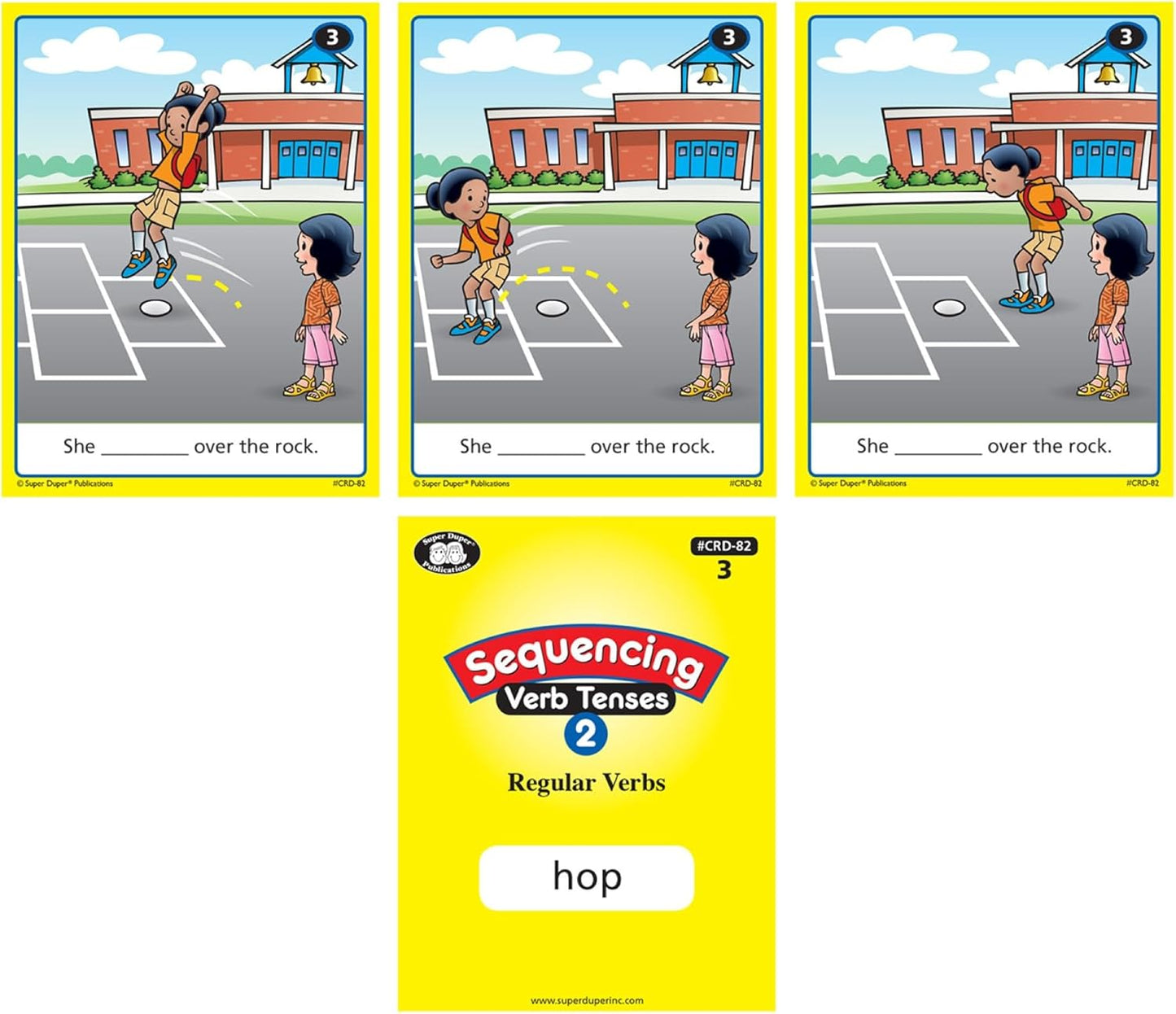 Super Duper Publications | Sequencing Regular and Irregular Verb Tenses Set 2 Fun Deck | Communication and Early Reader Skills Flash Cards | Educational Learning Materials for Children