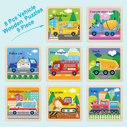 Wooden Puzzles for Toddlers 2-4, 9 Pieces Animal Jigsaw Puzzles for Kids Ages 3-5, Preschool Learning Activities, Learning & Educational Toys, Gifts for Boys, Girls