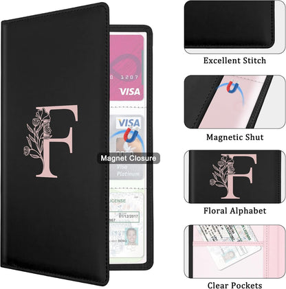 Letter Car Registration and Insurance Holder, with Magnetic Closure for License, Cards and Documents,Vehicle Glove Box Car Organizer, Interior Car Accessories for Women Men (I)