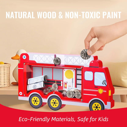 Wooden Globe Piggy Bank for Boys Kids Girls Clear Real Money Coin Bank Toy Toddler Birthday