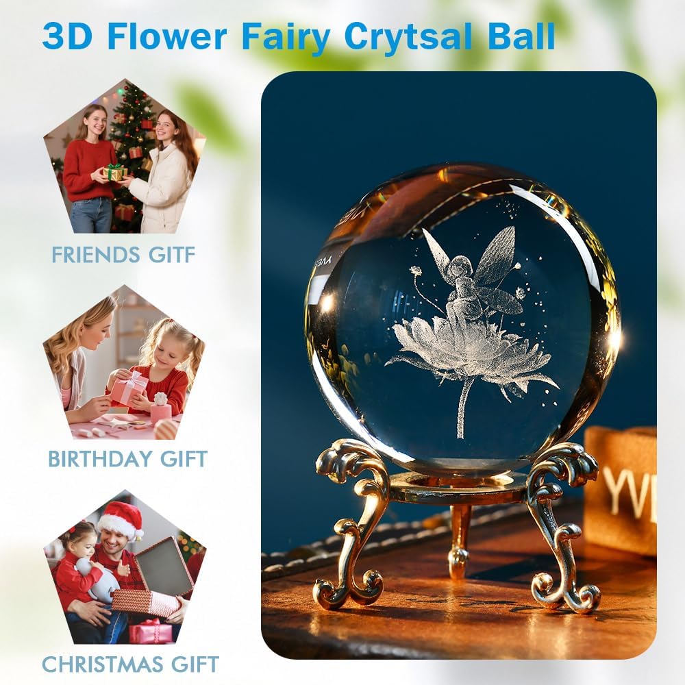 3D Solar System Crystal Ball Universe Gifts 60mm Glass Astronomy Globe Decor Science Planets Model Gift Space Themed Gifts for Space Enthusiasts and Model Collectors
