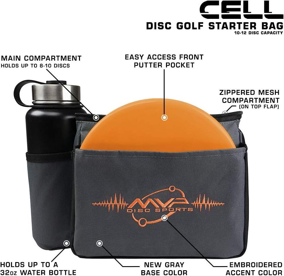 MVP Disc Sports Cell Disc Golf Starter Bag (Choose Your Favorite Color)
