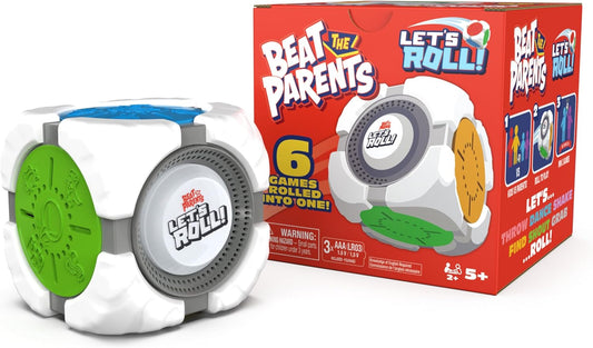 Spin Master Games, Beat The Parents: Let’s Roll, 6-in-1 Electronic Game Cube, Fun Activity for Kids, Family Game Night, Interactive Toy, 2-6 Players, for Ages 5 & Up