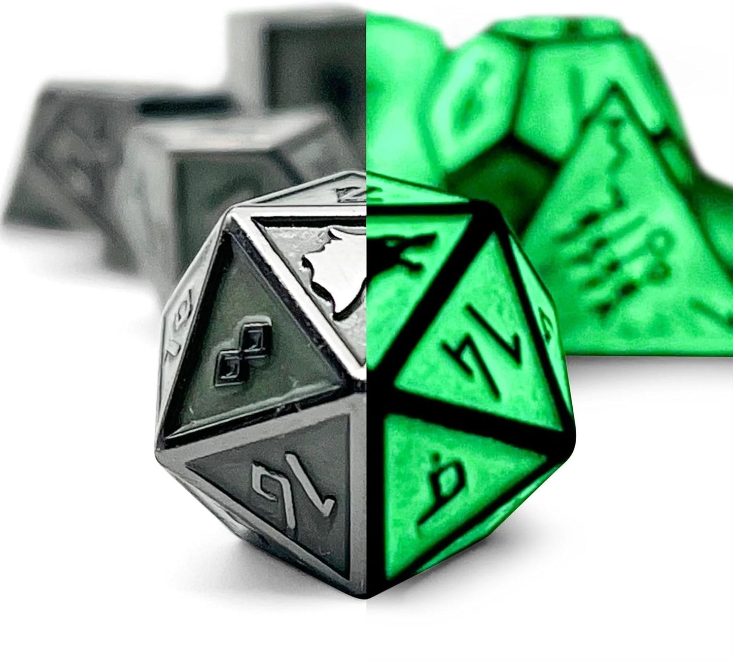 Norse Foundry Set of 7 Banshee Wail Norse Series Full Metal Polyhedral Dice RPG Math Games DND Pathfinder