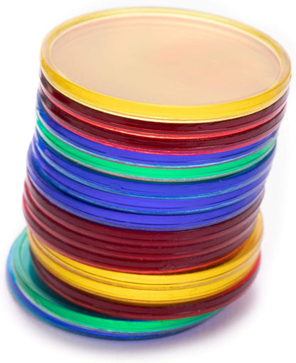 RBS Pack of 300 Jumbo Mixed Color Translucent Bingo Chips - 1.25 Inches in Diameter!